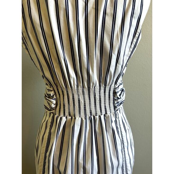 Banana Republic striped Tiered Midi Dress XS/S Button Down Preppy Nautical Sz 0 - Picture 4 of 11